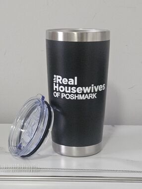 "The Real Housewives Of Poshmark" Black w/ White Font 20oz Tumbler w/Lid & Straw